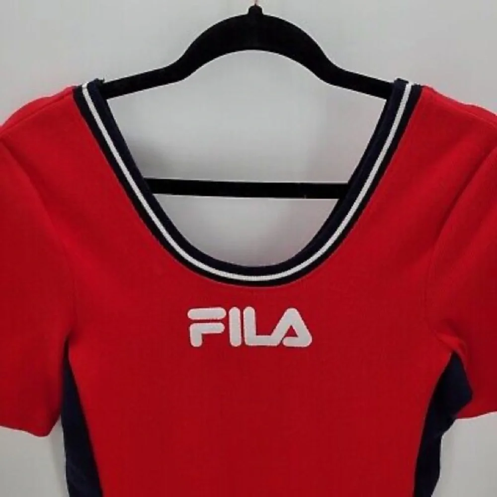 Fila Urban Outfitters Womens Dress Retro Short Sleeve Red Blue Size Medium - Picture 2 of 6